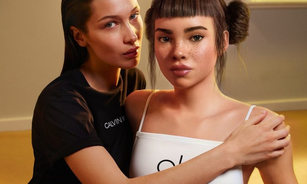 Белла Хадид и виртуальный блогер Лил Микела снялись в рекламе Calvin Klein